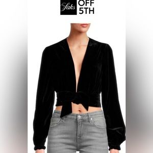 Ramy Brook Jaxson Velvet Cropped Top small BNWT